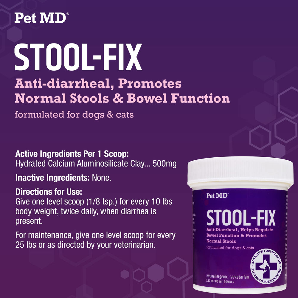 Pet MD Stool-Fix produced in USA facilities with strict quality controls.