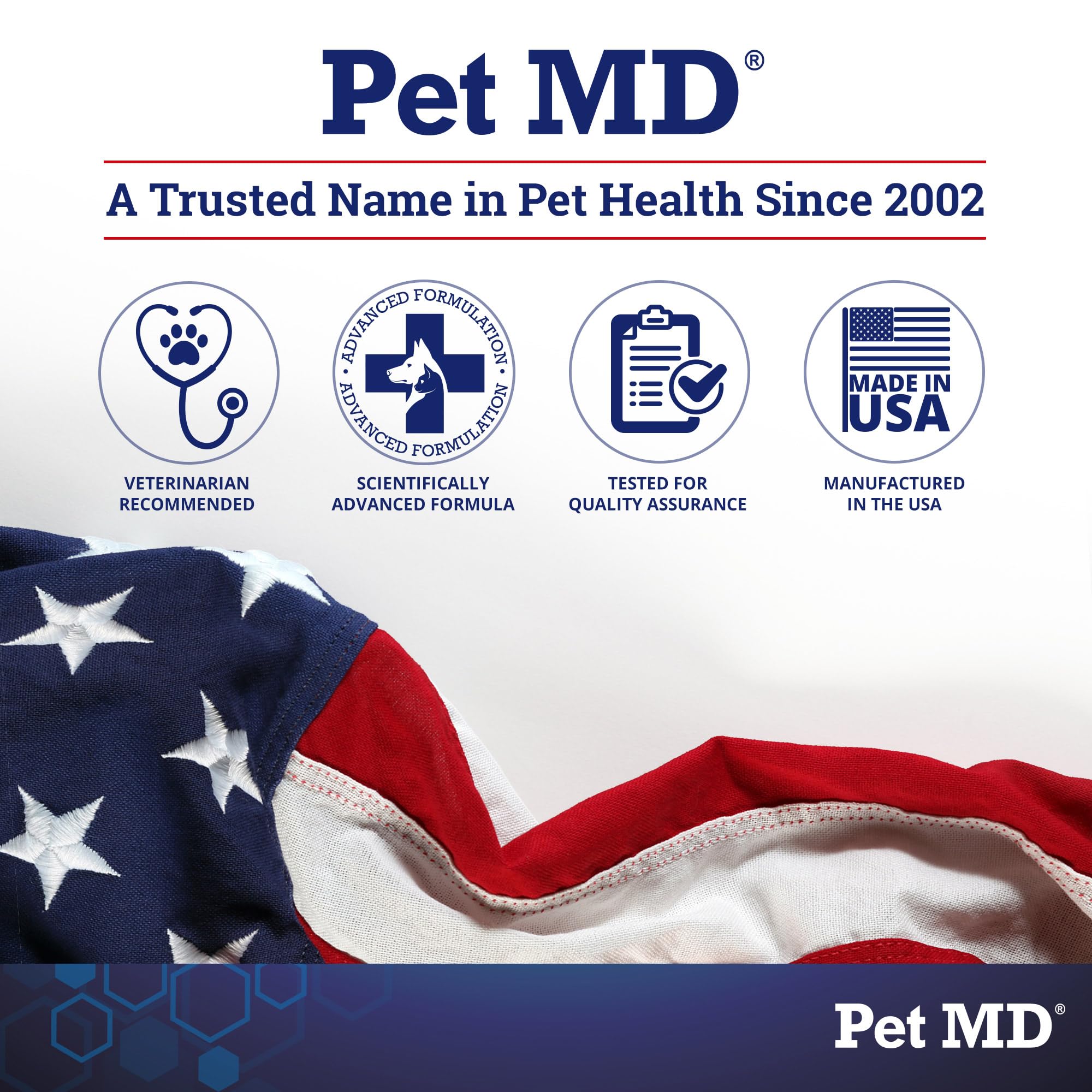 Pet MD Tris Ear Finger Wipes soft textured wipe for gentle touch.