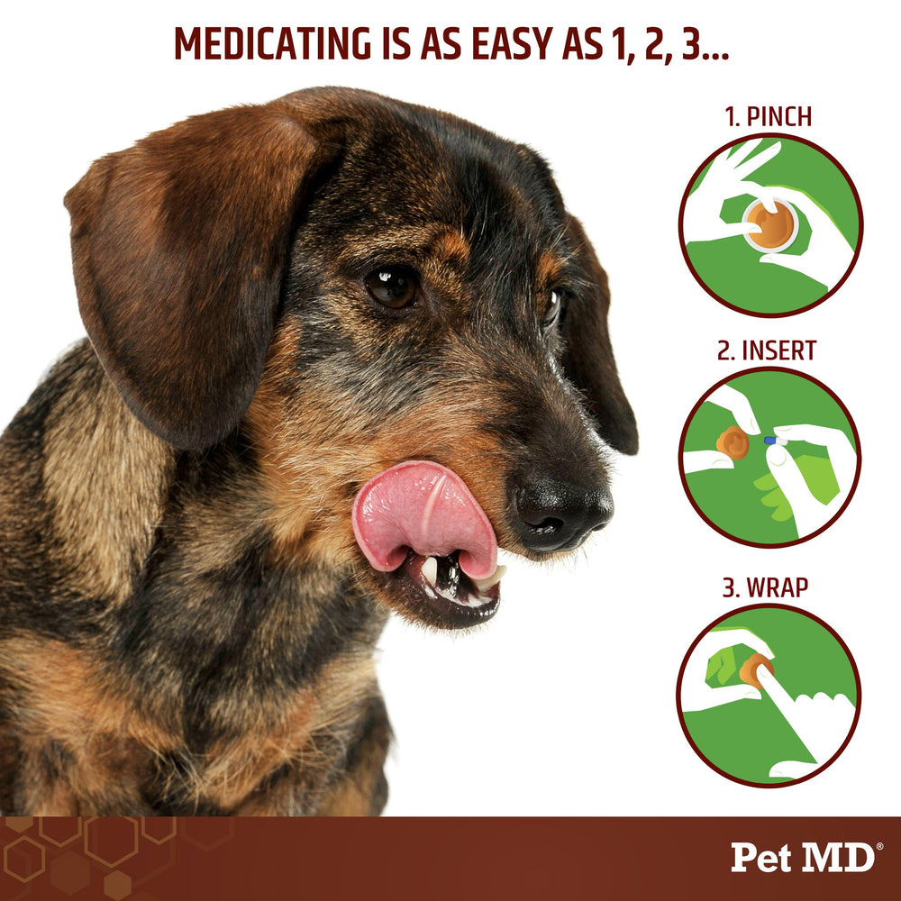 Pet MD wrap-a-pill paste peanut butter flavor appealing to picky eaters