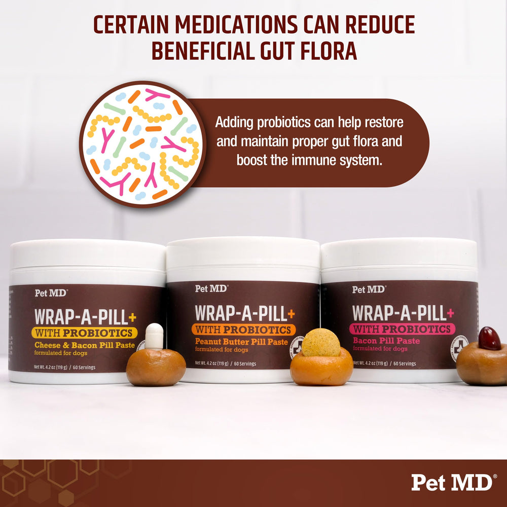 Pet MD wrap-a-pill paste probiotic infusion supporting digestive comfort