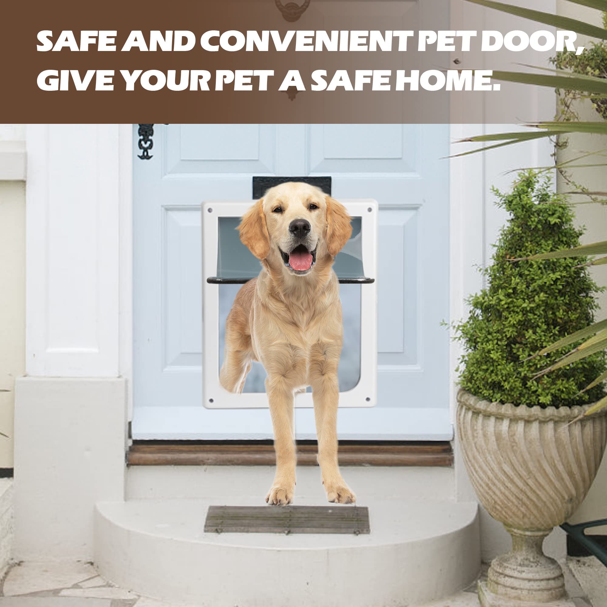 PET MOMENT pet flap door durable materials illustrate weather-ready construction