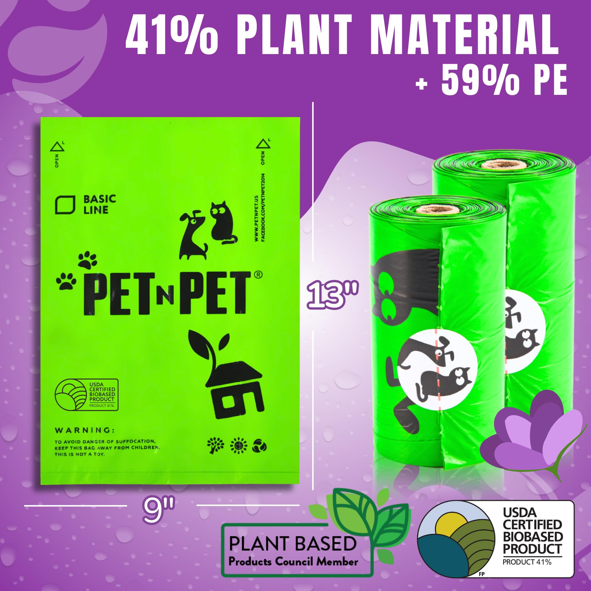 PET N PET dispenser-compatible poop bags fit most dispensers for quick cleanup.