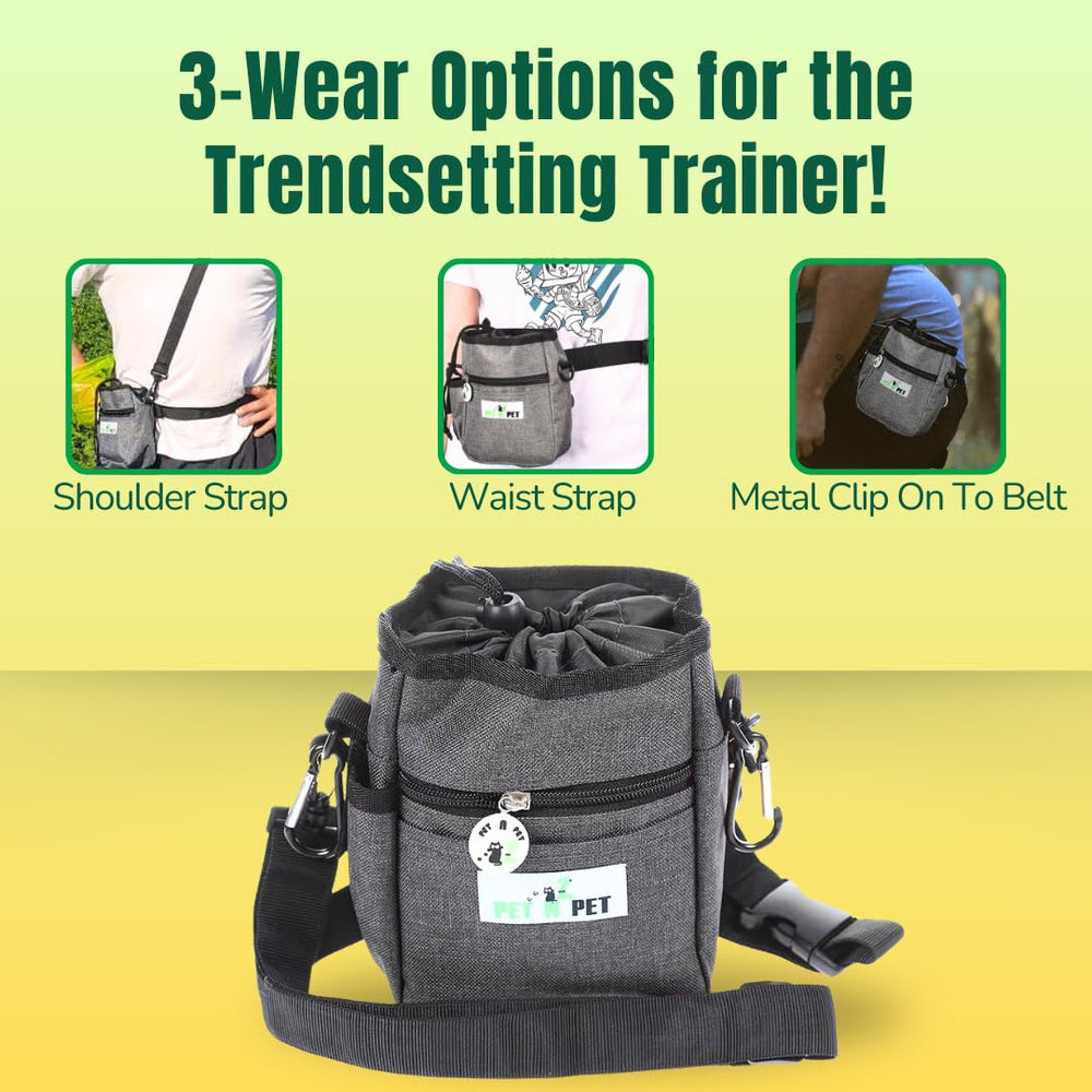 Pet N Pet dog treat pouch waste bag dispenser ready for cleanup during walks.