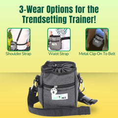 Pet N Pet dog treat pouch waste bag dispenser ready for cleanup during walks.
