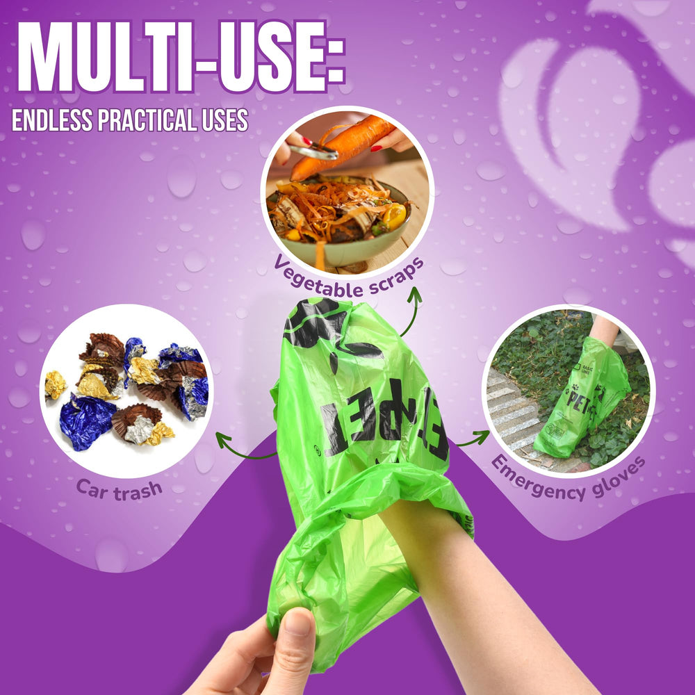 PET N PET easy-tear design poop bags enable fast mess cleanup.
