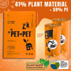 PET N PET easy-tear dog waste bags for quick cleanup