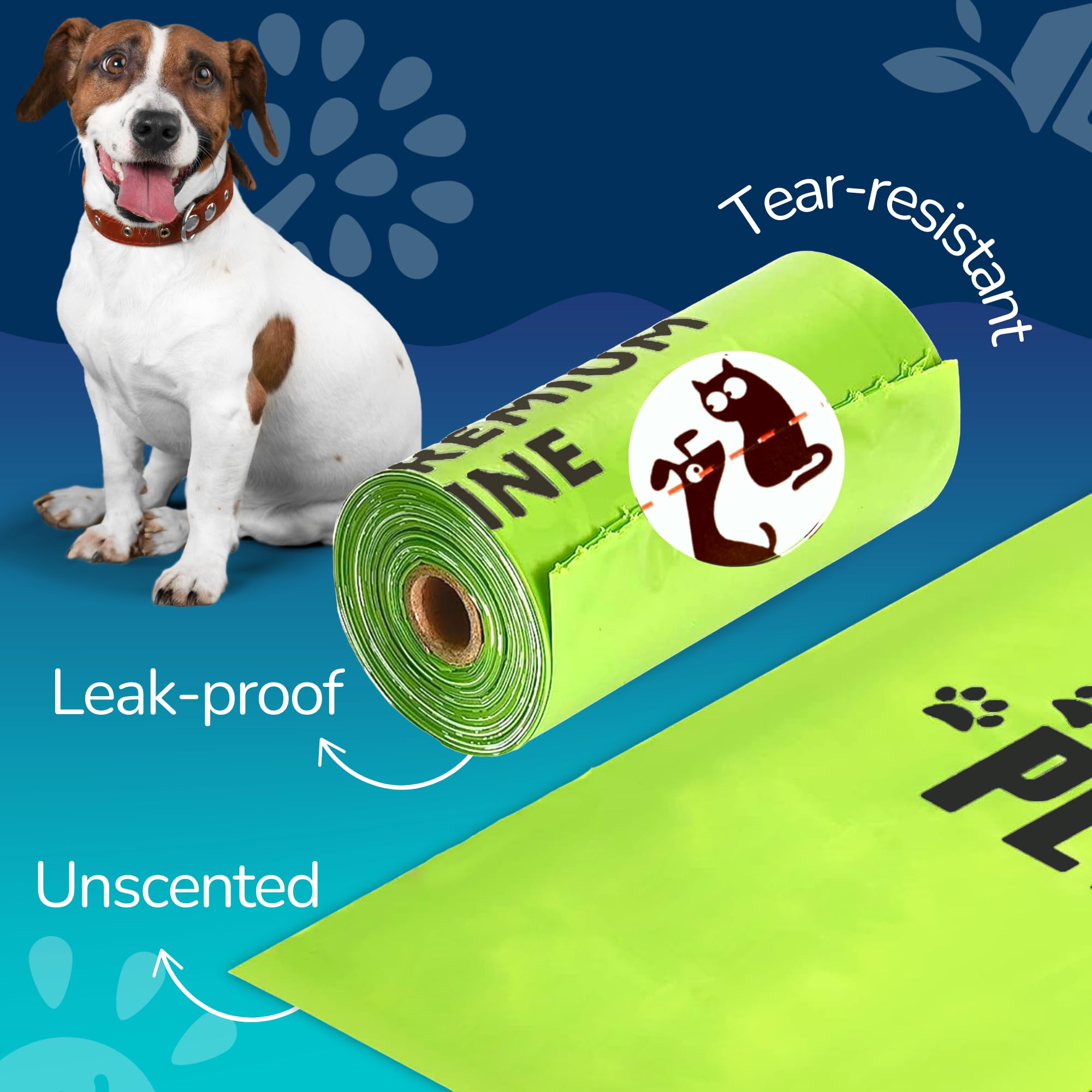 PET N PET extra-thick dog poop bags resist tears during cleanup.