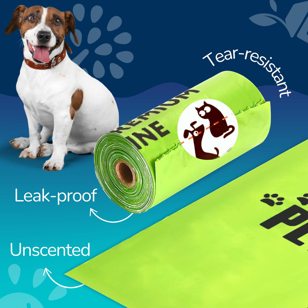 PET N PET extra-thick dog poop bags resist tears during cleanup.