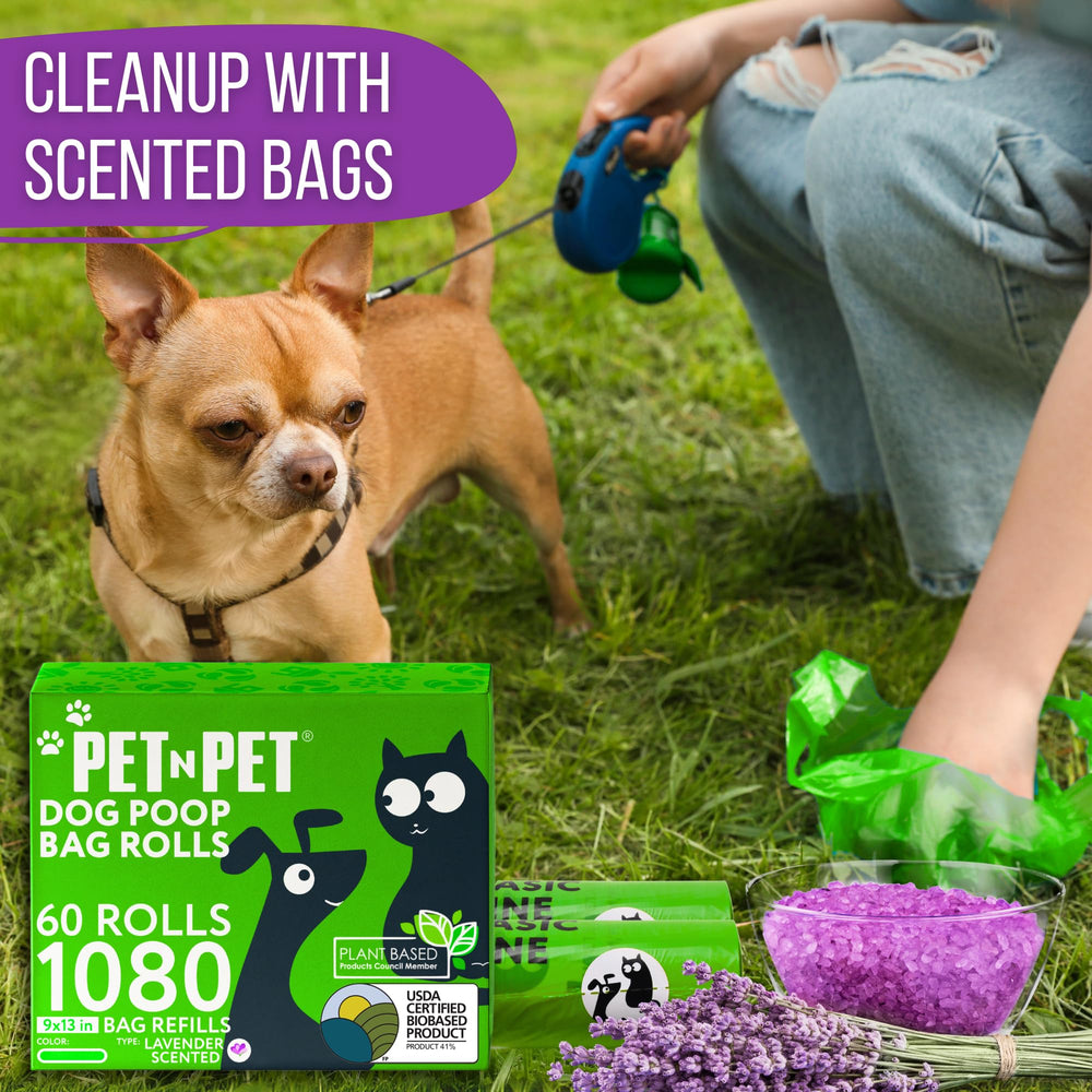 PET N PET lavender-scented poop bags add a pleasant note to walks.