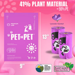 PET N PET leash dispenser bags shown for convenient on-the-go cleanup