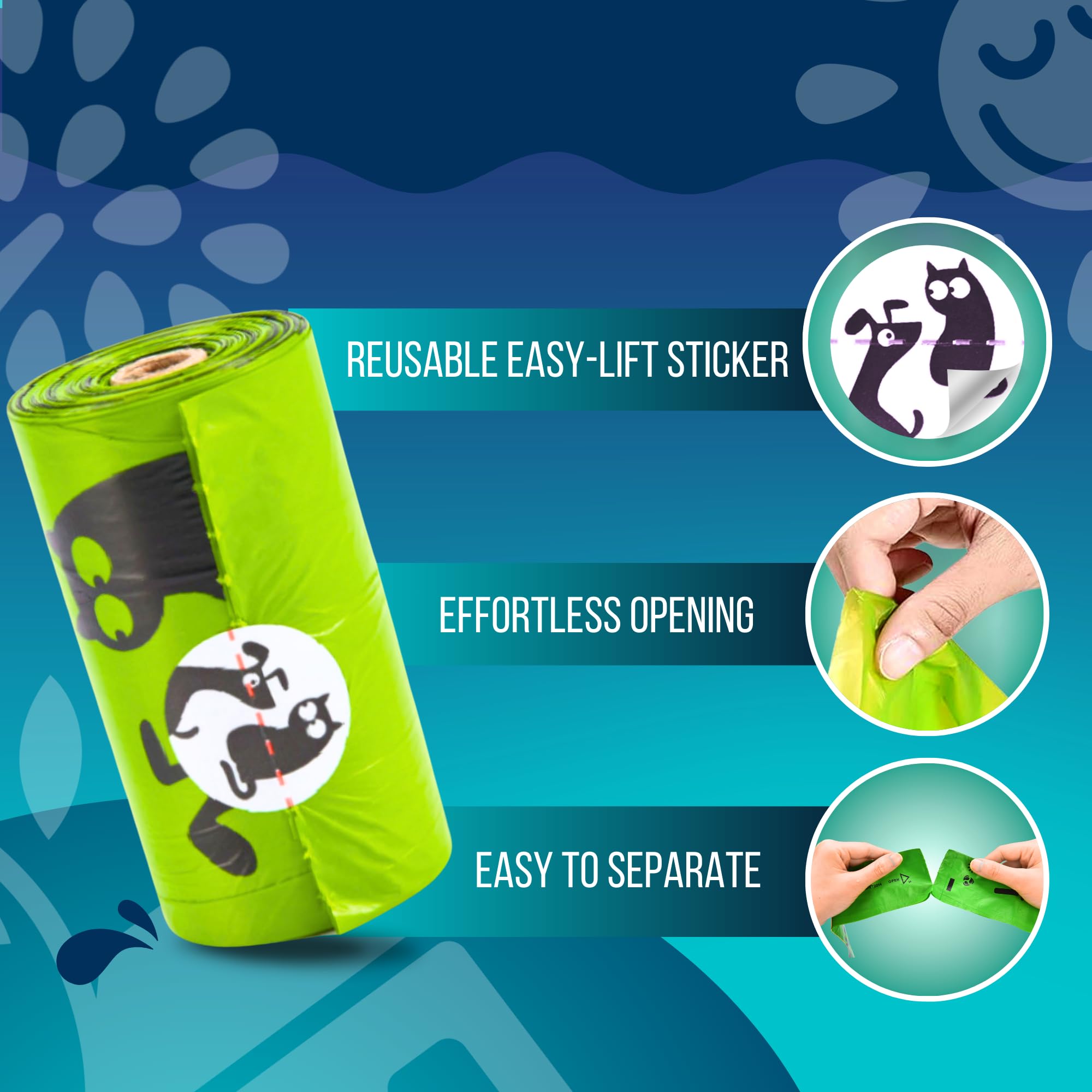 PET N PET 41 percent plant-based 59 percent PE bags for eco-friendly waste pickup.