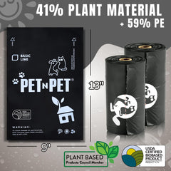 PET N PET plant-based content bags highlighted for a lighter environmental footprint.