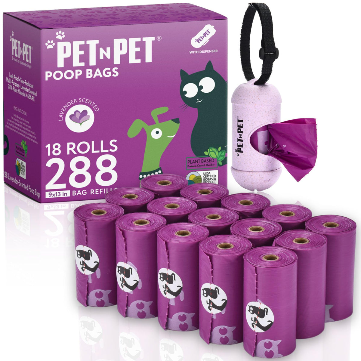 PET N PET lavender rolls poop bags provide odor control for walks