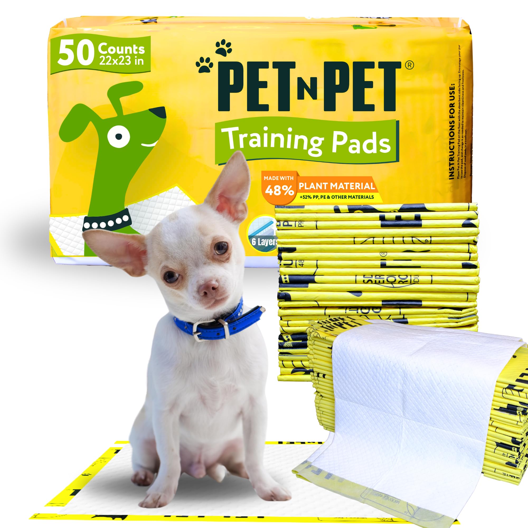 PET N PET six-layer pee pad offers leak protection for dogs