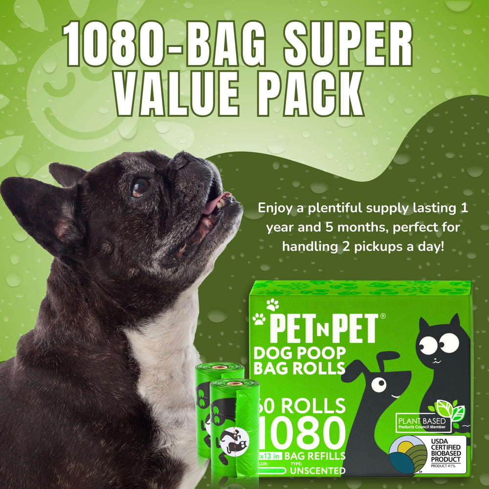 PET N PET unscented bags minimize odor during cleanup.