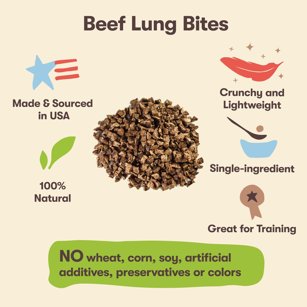 Pet 'n Shape beef lung treats sourced from USA heartland quality
