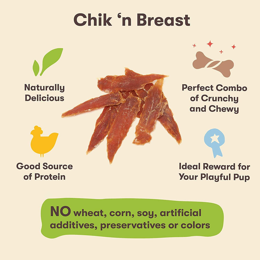 Sealed packaging of Pet 'n Shape Chik 'n Breast Jerky preserving freshness