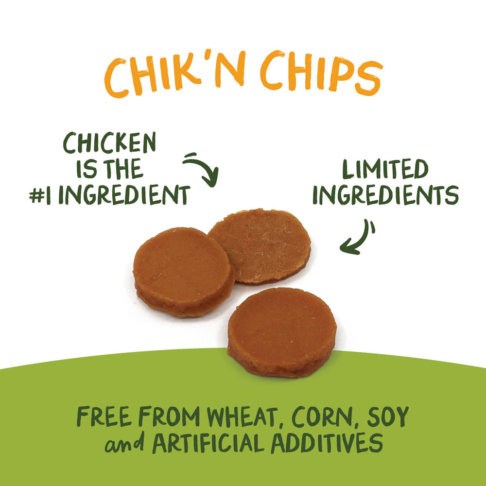 Pet 'n Shape Chik 'n Chips resealable pack keeps treats fresh between uses.