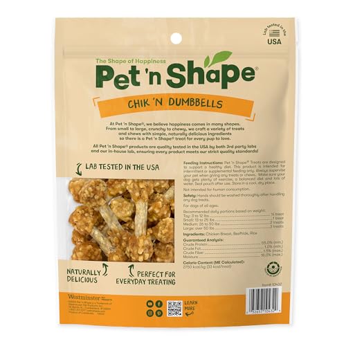 Pet 'n Shape Chik 'N Rice Dumbbells bag-reseal demonstrates easy storage and freshness.