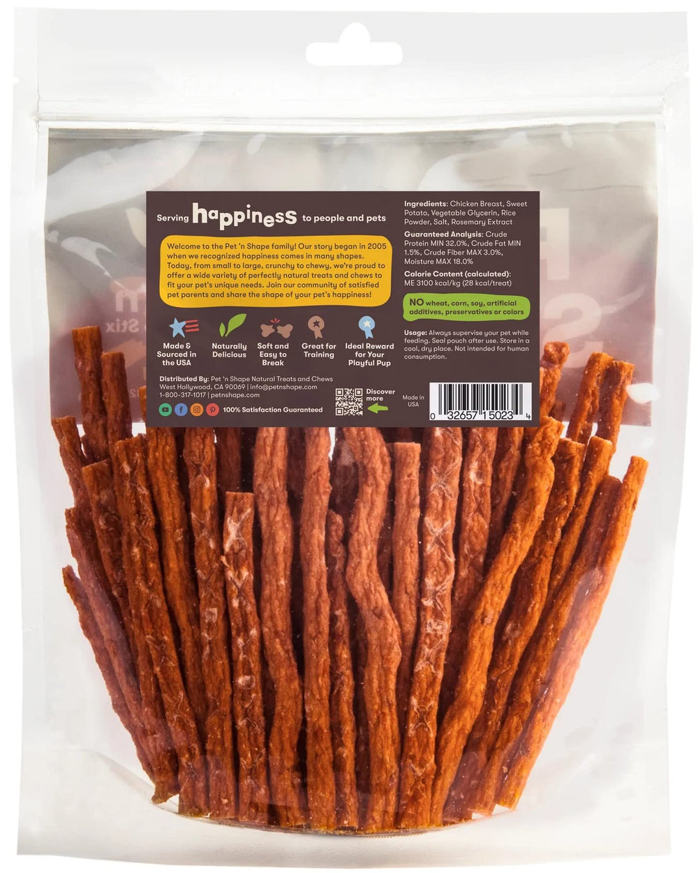 Pet 'n Shape Chik 'n Sweet Potato Stix raw ingredients showcase lean chicken.