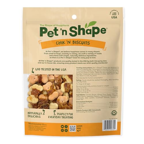 Pet 'n Shape Chik 'n Wrapped Biscuits chicken jerky inside highlights dual texture