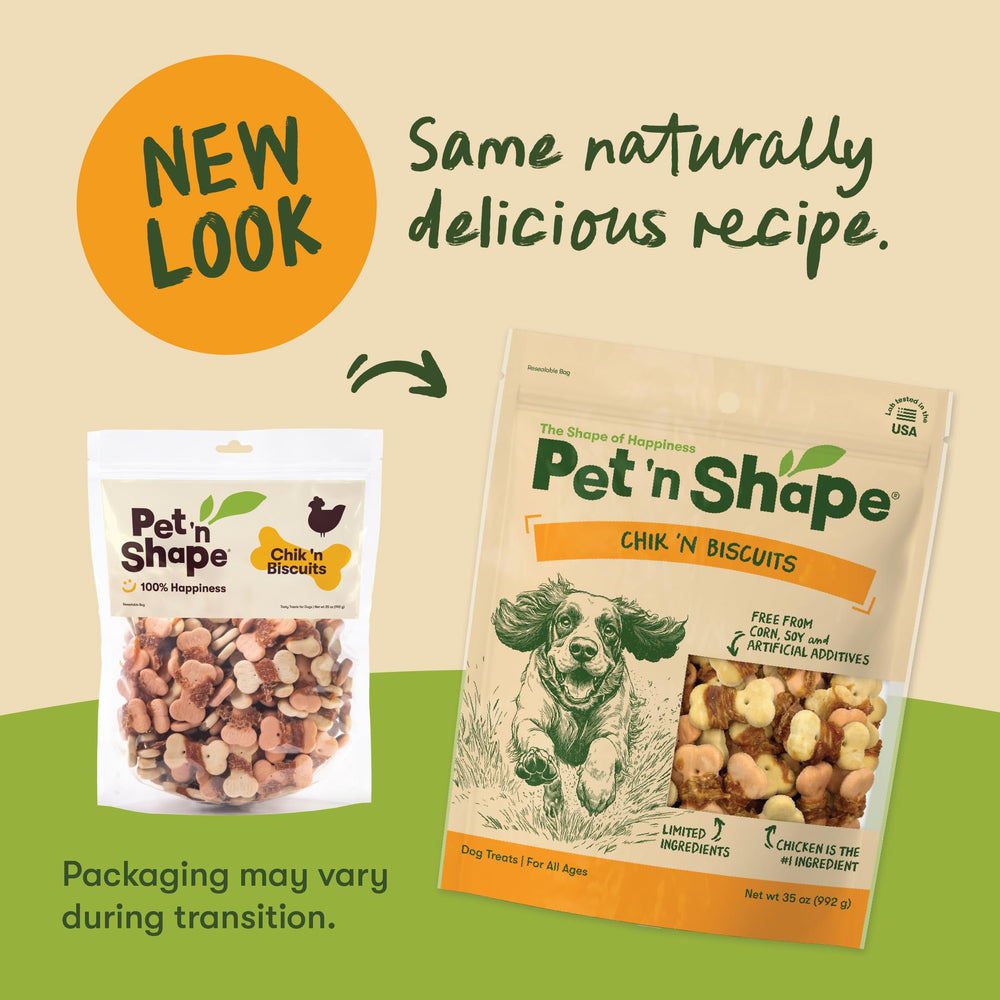 Pet 'n Shape Chik 'n Wrapped Biscuits crunchy biscuit closeup emphasizes crisp bite