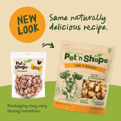 Pet 'n Shape Chik 'n Wrapped Biscuits crunchy biscuit closeup emphasizes crisp bite