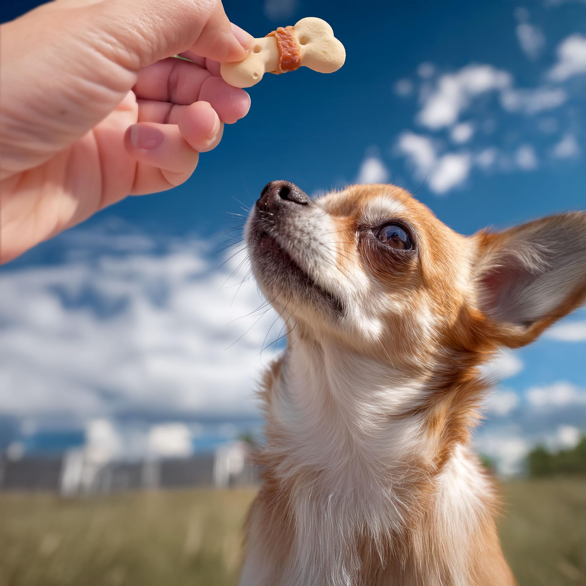 Pet 'n Shape Chik 'n Wrapped Biscuits dog family snack suitable for all ages