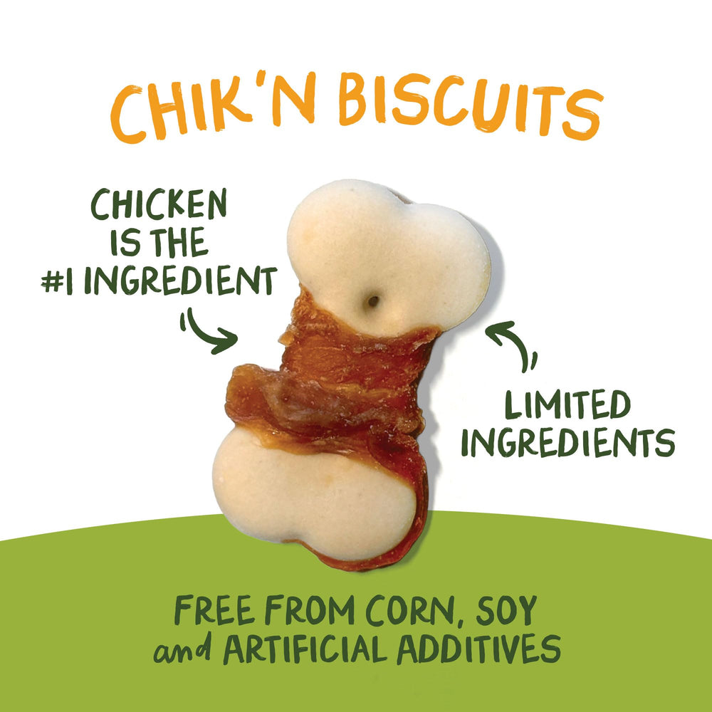 Pet 'n Shape Chik 'n Wrapped Biscuits resealable pouch demonstrates freshness on the go