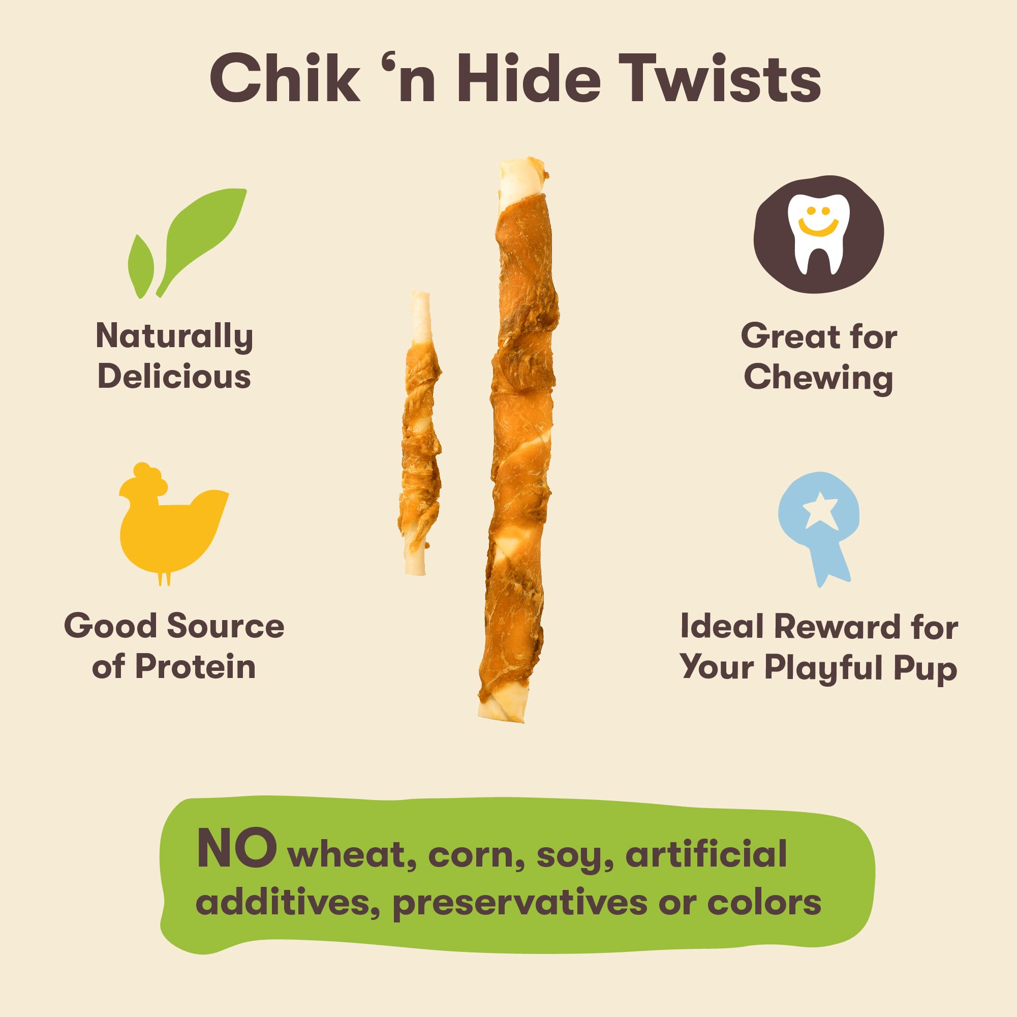 Pet 'n Shape Hide Twists dog chewing scene: satisfying chew session for pups