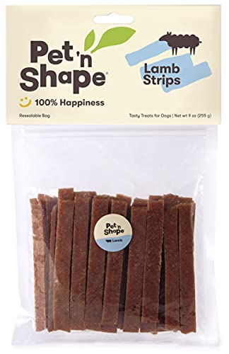 Pet 'n Shape Lamb Jerky Treats natural ingredients highlight simple snack choice.