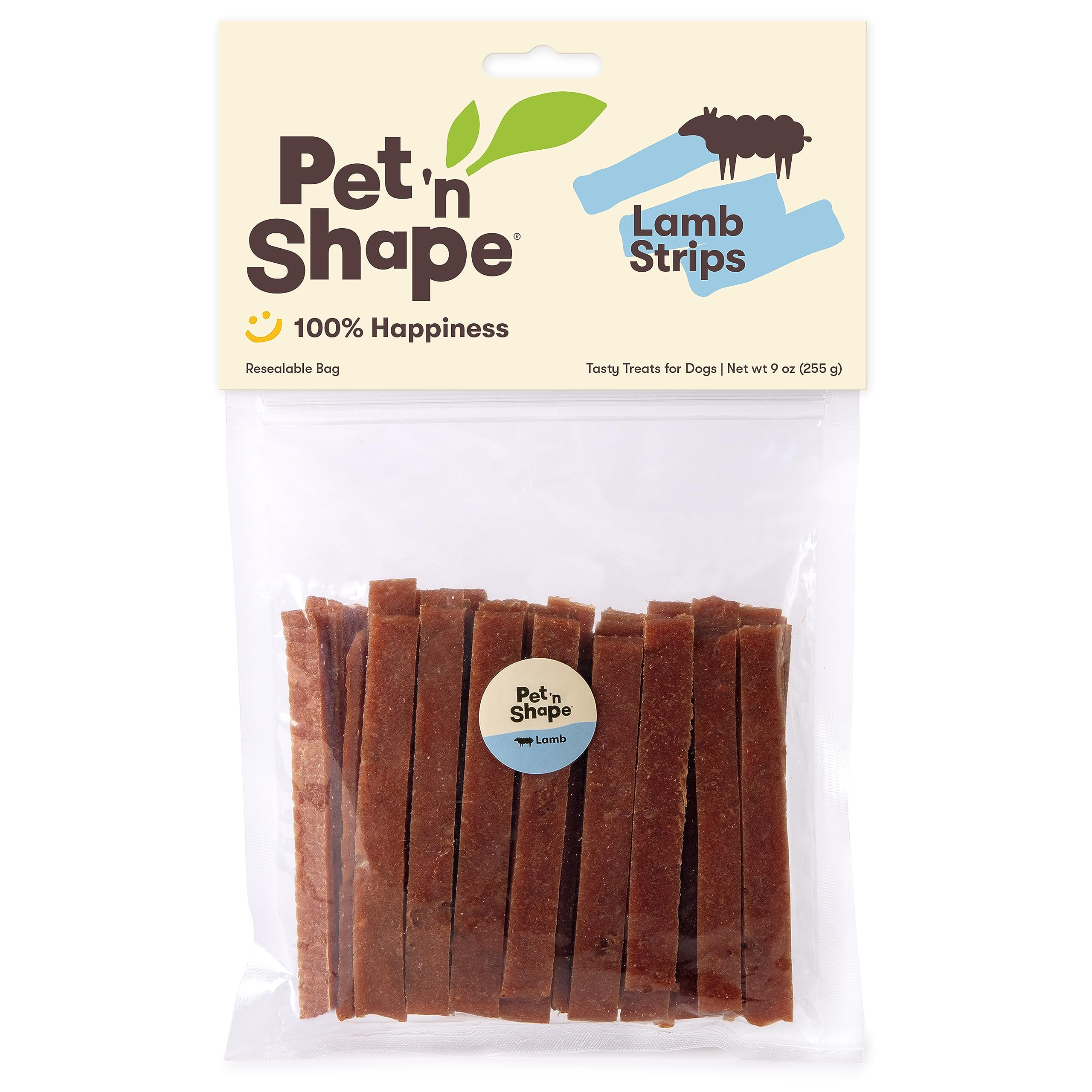Pet 'n Shape Lamb Jerky Treats safety testing badge communicates product safety.