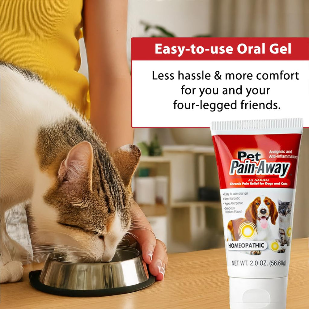 Pet Pain-Away suitable for cats and dogs for natural relief.