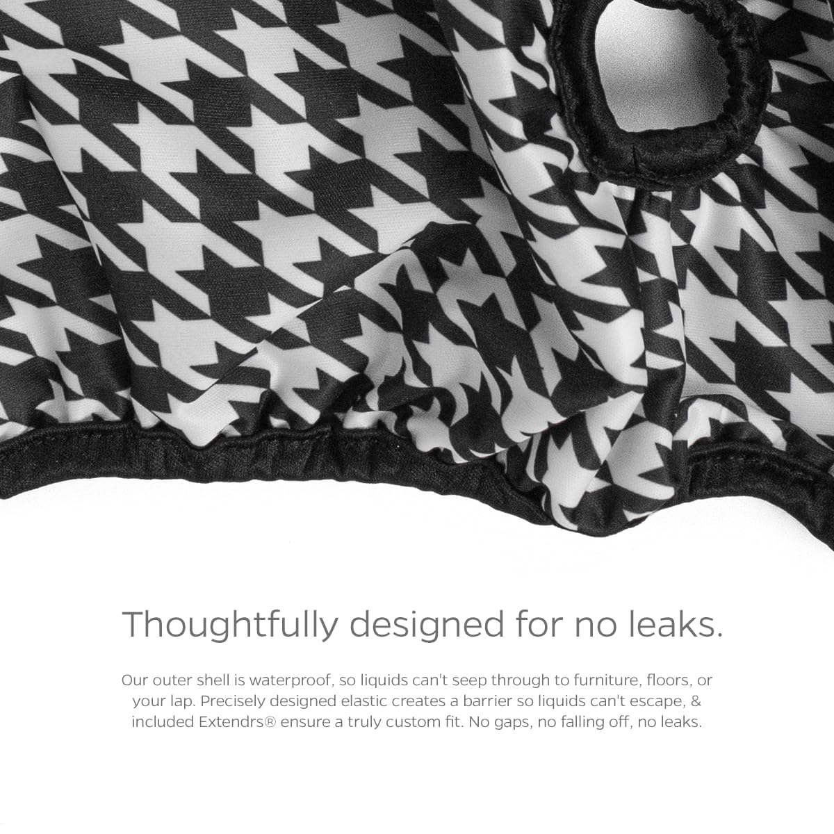 Pet Parents Extendrs show adjustable fit to reduce leaks