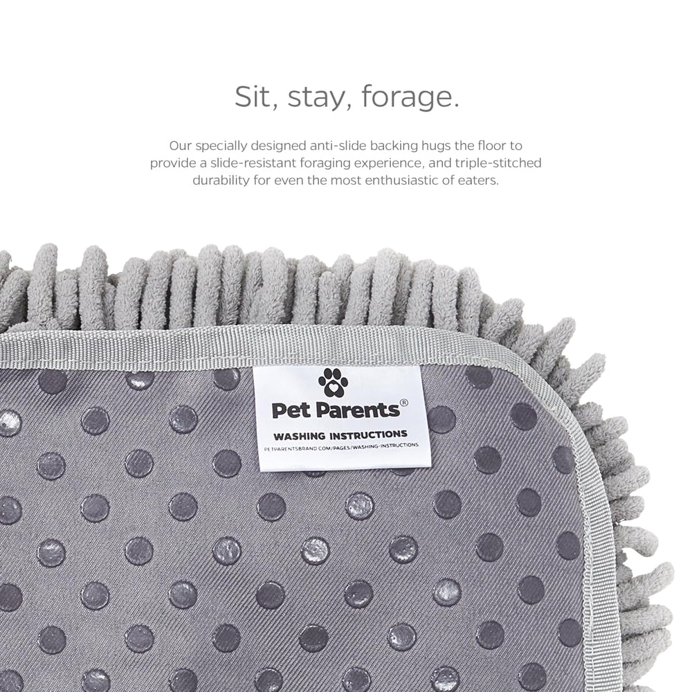 Pet Parents Forager Mat Forest 19 meadow-visual-stimuli image reveals visual pockets and treats.