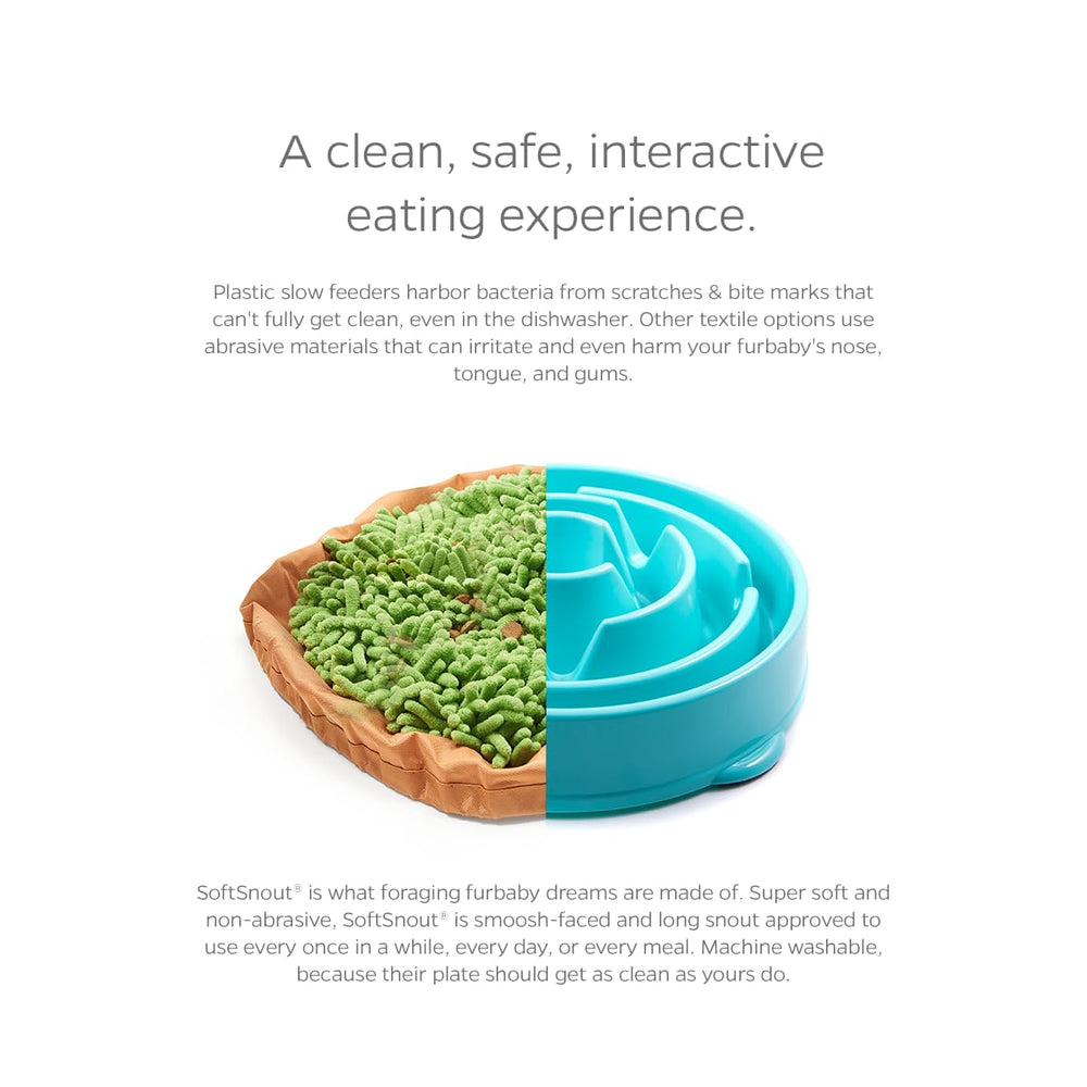 Pet Parents Forager bowl absorbent center handles drips and spills.