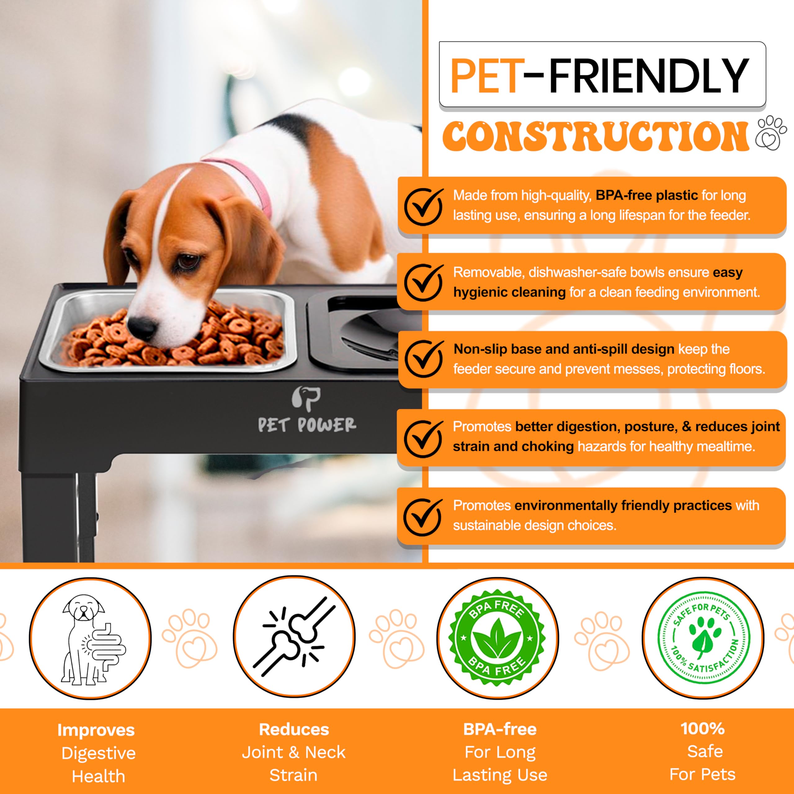 PET POWER compatibility with small to large dogs and cats shown