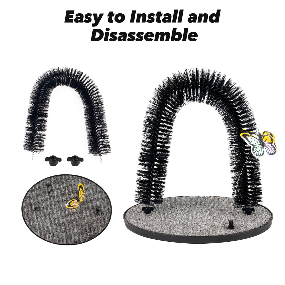 Pet Prime cat arch self groomer bow steel frame provides durable brushing.