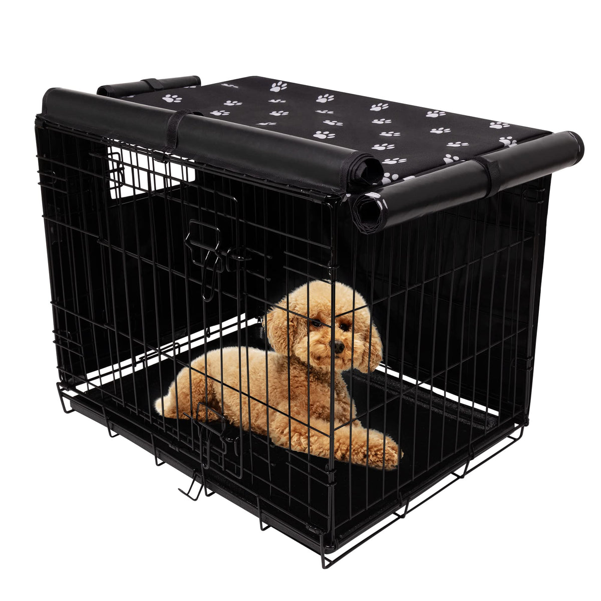 Pet Prime dog crate cover 30in front view shows a calm private space