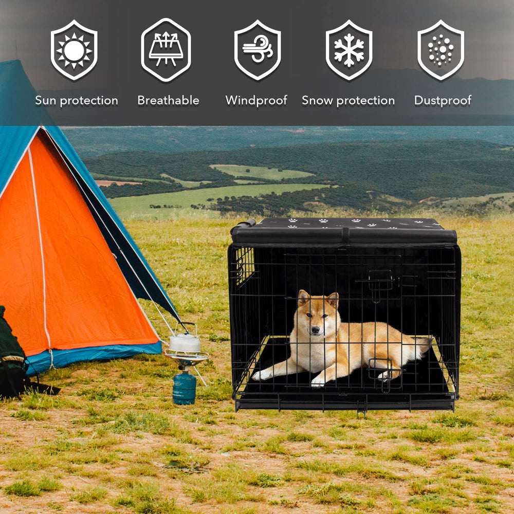 Pet Prime dog crate cover easy setup demonstrates quick one-minute installation