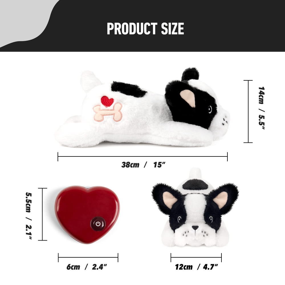 Pet Prime heartbeat dog toy heat pack being used for extra warmth.