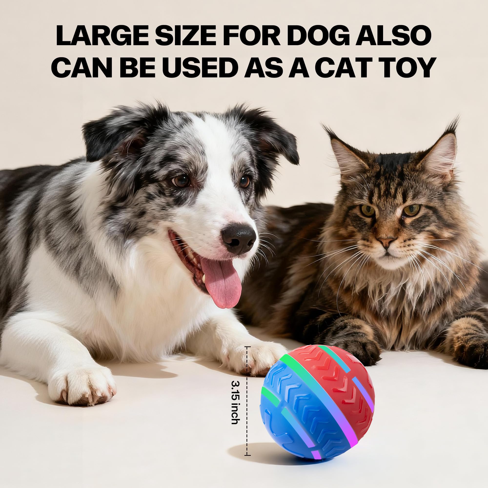 Pet Prime ball toy IP54 waterproof design supports indoor or outdoor use