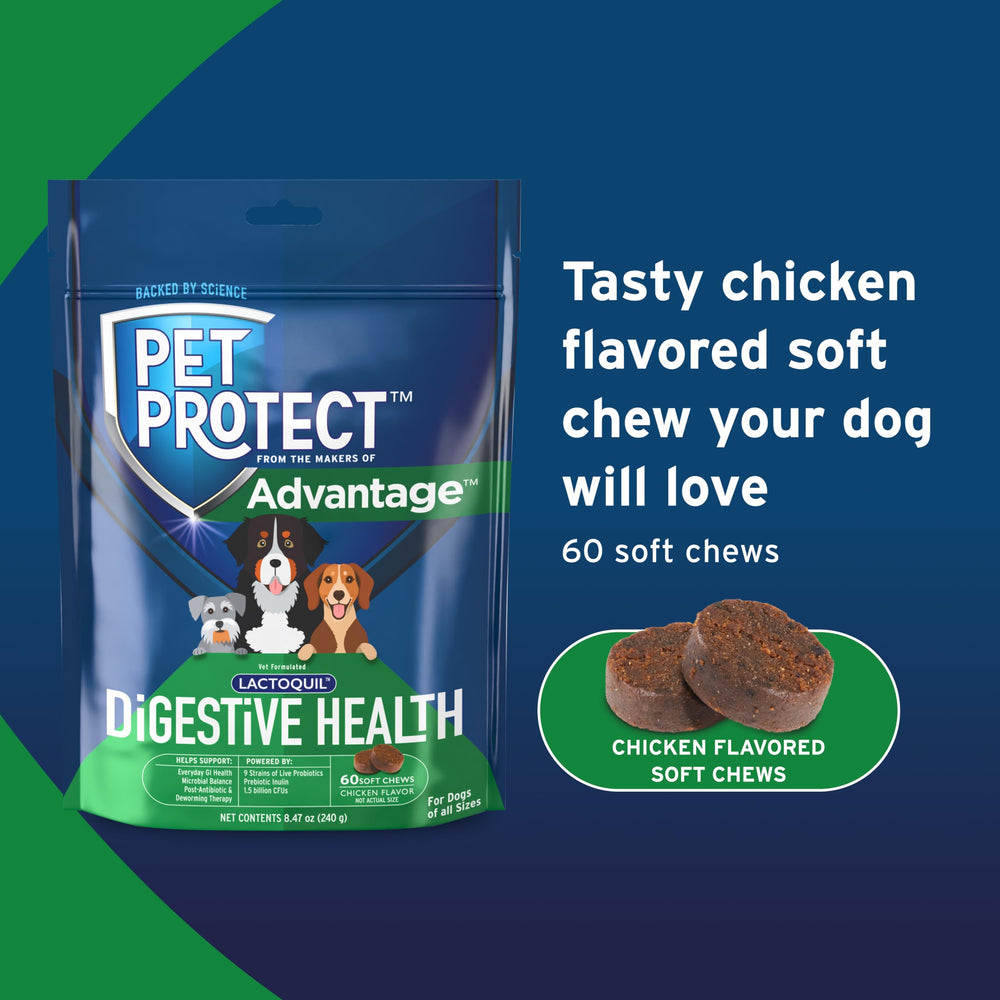 Pet Protect Digestive Health bag sealed emphasizes freshness and convenience.