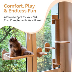 Pet Savvy 4-in-1 rotating scratching post supports claws with durable design.