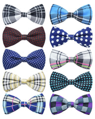 PET SHOW collar bowtie plaid red on dog for festive party-ready look