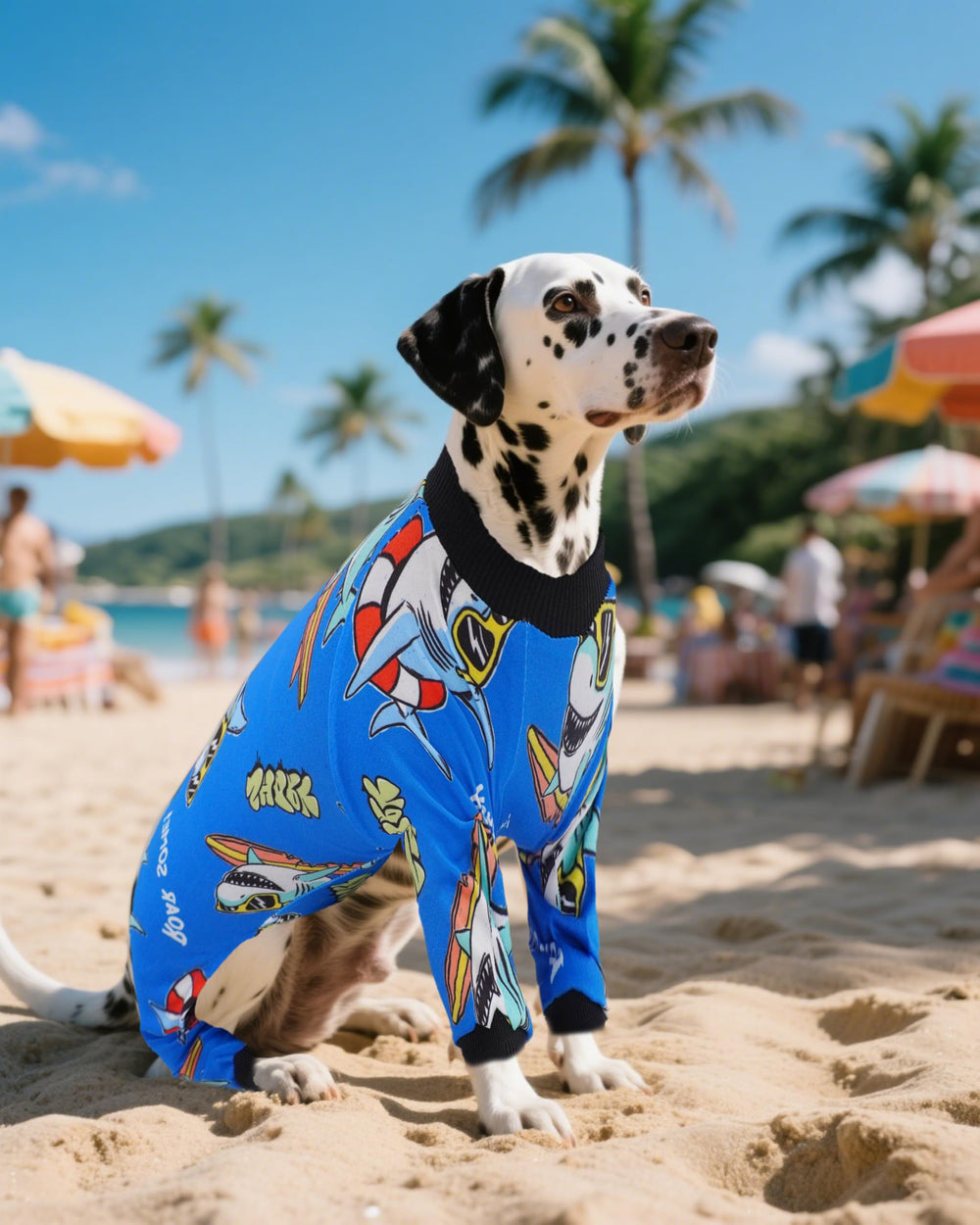 PET SHOW blue neck-cuff closeup reveals soft, skin-friendly fabric.