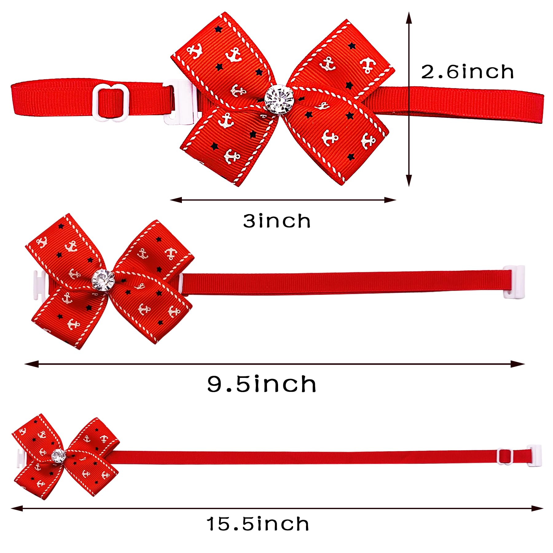 PET SHOW bow ties on a small dog with adjustable strap for comfortable wear.