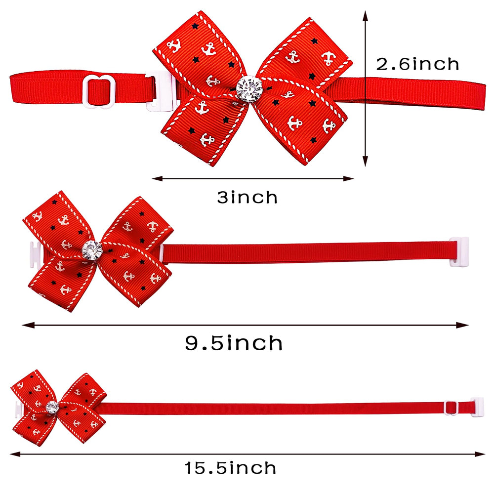 PET SHOW bow ties on a small dog with adjustable strap for comfortable wear.