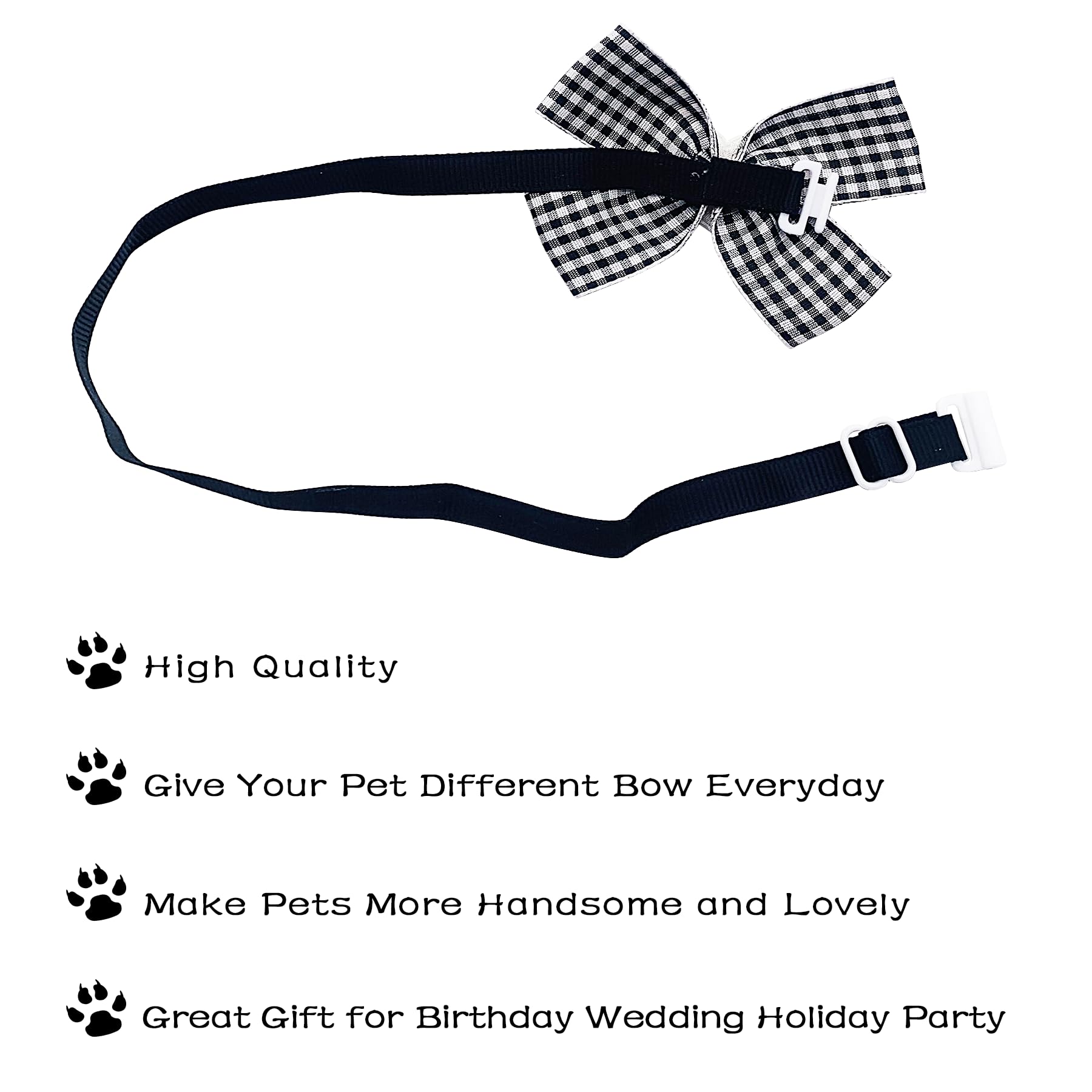 PET SHOW small-breed bow ties with adjustable neckband.
