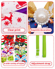 PET SHOW adjustable Christmas bow tie highlights pet's festive look.